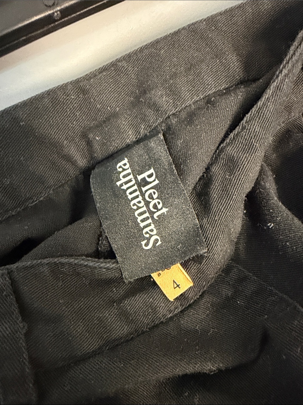 Samantha Pleet Black Wide-Leg Button-Waist Pants - Picture 3 of 3